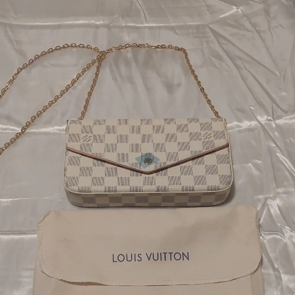 New Authentic Louis Vuitton Damier Azur Felecie Crossbody Bag Set - Picture 2 of 12